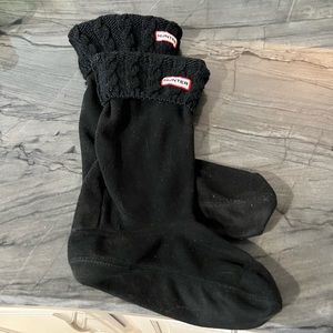 Hunter black inserts with cable knit - black